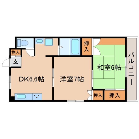 出屋敷駅 徒歩15分 1階の物件間取画像